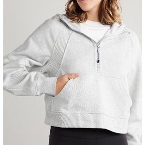Lululemon Scuba Oversized Half Zip Hoodie Gray M/L Funnel Neck Pullover